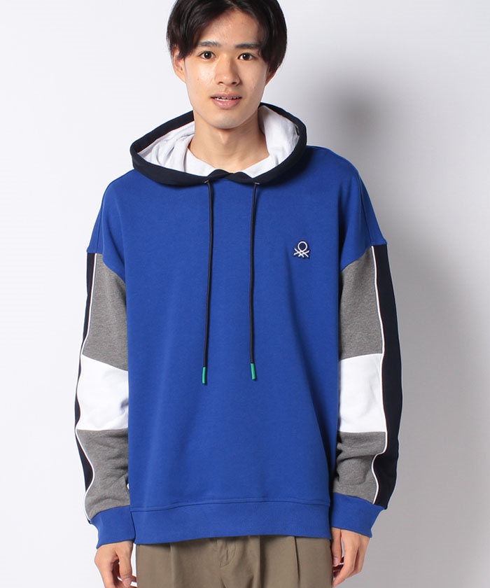 セール】カラー切り替えプルパーカー(503556353) | ベネトン（メンズ）(BENETTON (mens)) - d fashion