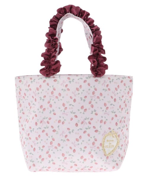 イチゴアップリケフリルハンドルトートバッグ メゾンドフルール Maison De Fleur D Fashion イチゴアップリケフリルハンドルトートバッグ メゾンドフルール Maison De Fleur D Fashion