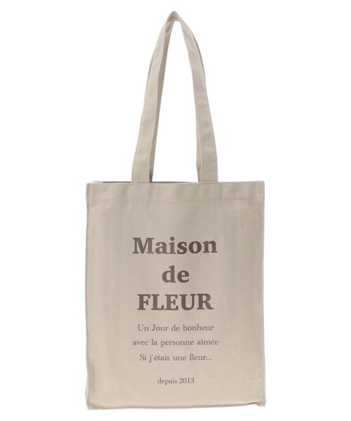 ブランドロゴプリント縦長トートバッグ メゾンドフルール Maison De Fleur D Fashion ブランドロゴプリント縦長トートバッグ メゾンドフルール Maison De Fleur D Fashion
