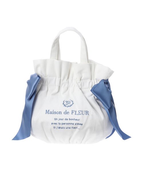 セール 30 Off ホワイトデニムギャザー2wayトートバッグ メゾンドフルール Maison De Fleur D Fashion