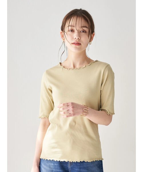セール クルーネックメローリブ半袖プルオーバー アースミュージック エコロジー Earth Music Ecology D Fashion