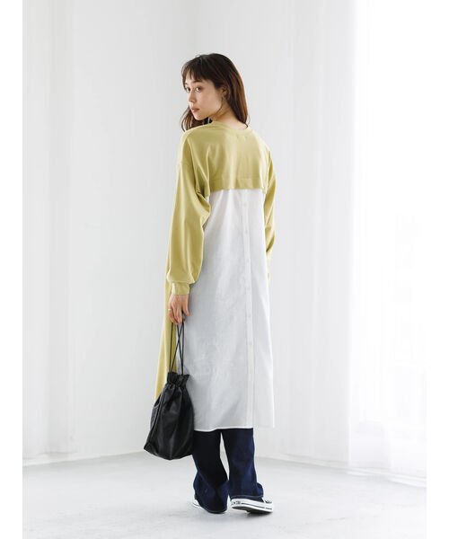 セール 後ろシャツ切替ワンピース コエ Koe D Fashion セール 後ろシャツ切替ワンピース コエ Koe D Fashion