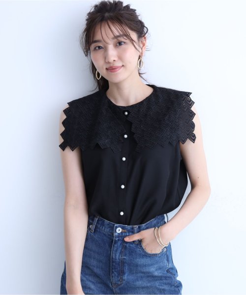 クーポン レース衿シアーブラウス ジャスグリッティー Jusglitty D Fashion
