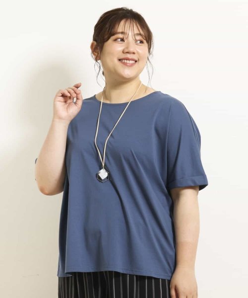 接触冷感 大きいサイズ 2way バックタックカットソー エウルキューブ Eur3 D Fashion 接触冷感 大きいサイズ 2way バックタックカットソー エウルキューブ Eur3 D Fashion