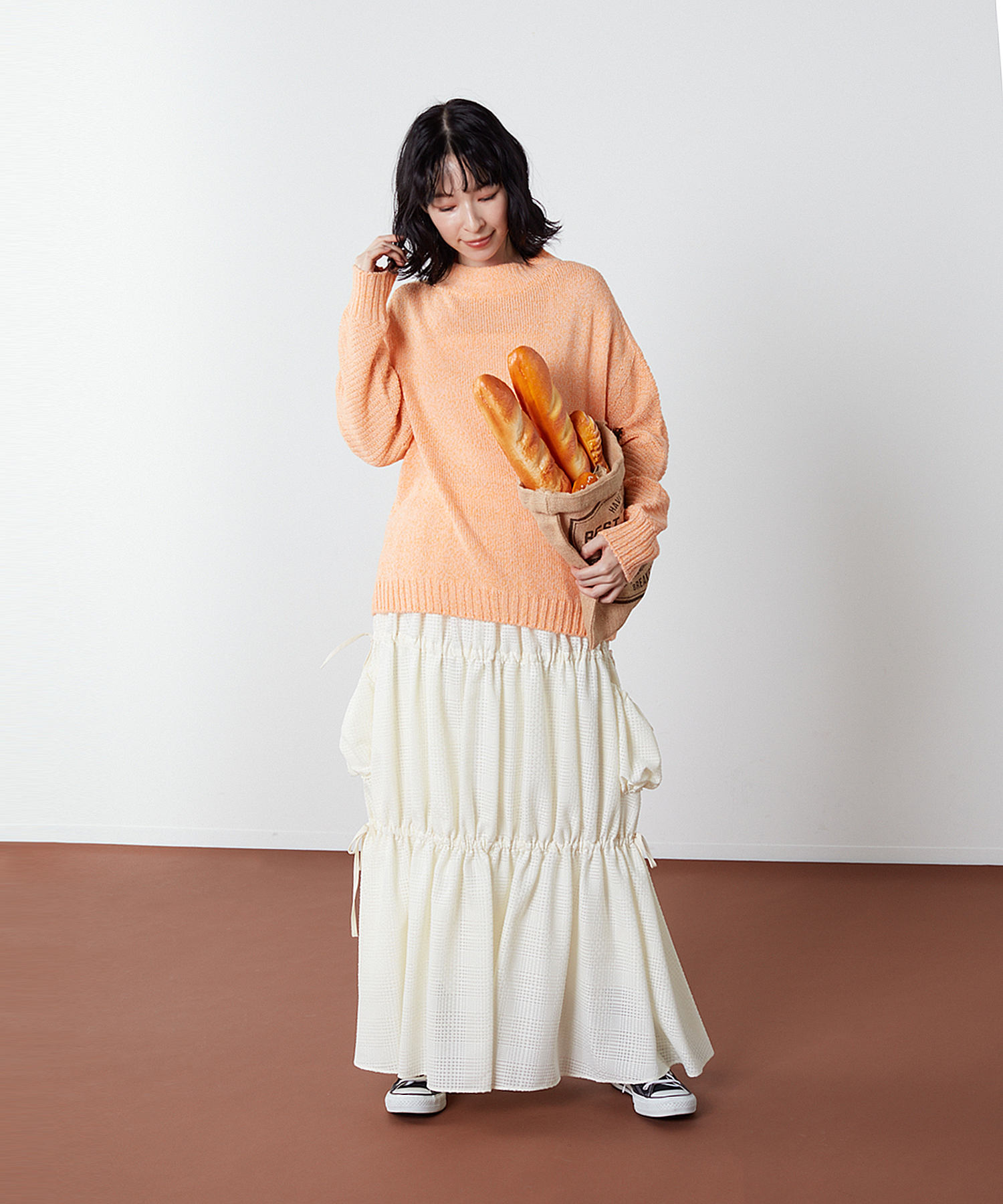 新品 YVON イヴォン ピンクドルマンニット ホールガーメント