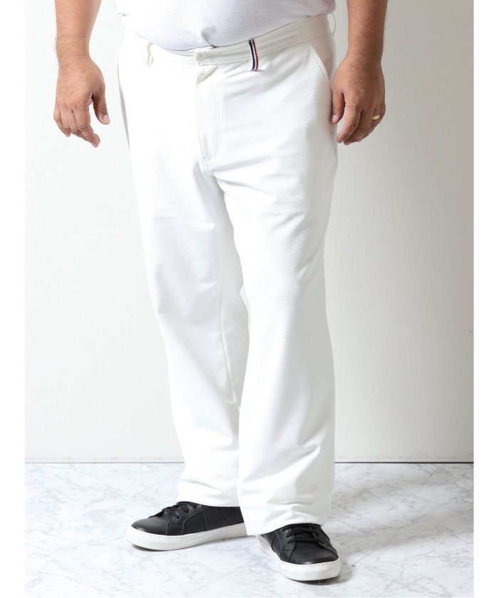 免税 価格 Grand Back グランバック 大きいサイズ カステルバジャック Castelbajac 刺繍入りパンツ メンズ ホワイト ストレッチ 72zkf 送料込み 直送 New 7cascades Com