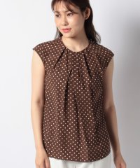 ANAYI/シルクデシンドットプリントタックブラウス/504129243