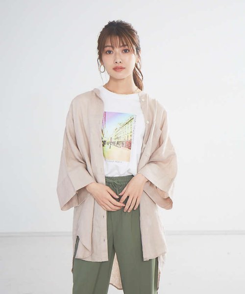 Ecru フレンチリネンオーバーシャツ abahouse mavie Abahouse Mavie D Fashion Ecru フレンチリネンオーバーシャツ abahouse mavie Abahouse Mavie D Fashion