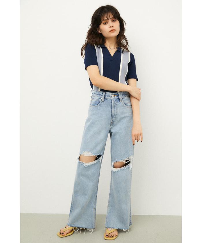 laguagem クラッシュ ローライズ デニム CRASH LOOSE DENIM(504136283) | ラグアジェム(LAGUA GEM) - d
