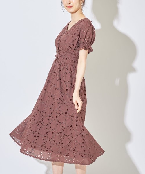 キャンディースリーブフラワーカットワークレースワンピース トッコクローゼット Tocco Closet D Fashion