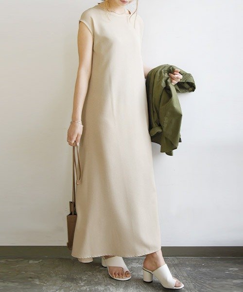 セール10 Off ワンピース 夏 レディース リネンライクノースリーブaラインワンピース M L 春夏 Aラインワンピース ベージュ マスタード ブラック 無地 シンプル ナチ アンドイット And It D Fashion