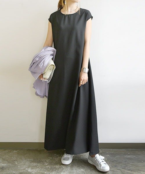 セール Off ワンピース 夏 レディース リネンライクノースリーブaラインワンピース M L 春夏 Aラインワンピース ベージュ マスタード ブラック 無地 シンプル ナチ アンドイット And It D Fashion