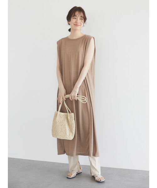 クーポン セール70 Off 麻ブレンドノースリーブカットワンピース グリーンパークス Green Parks D Fashion