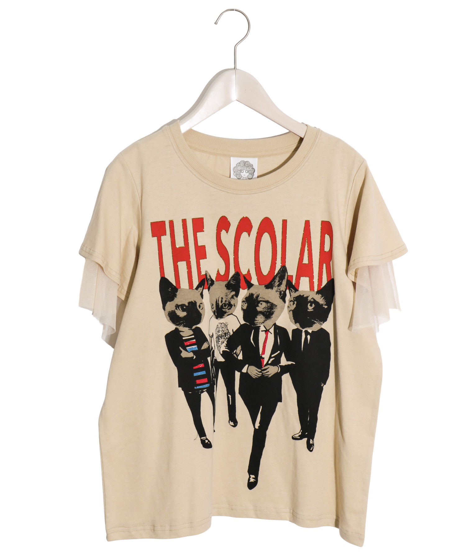 セール】ネコバンド柄チュール袖Tシャツ(504139144) | スカラー