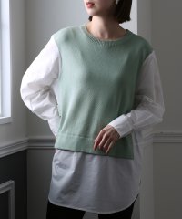 PourVous/プールヴー PourVous ブラウスドッキングニットプルオーバー/504128104