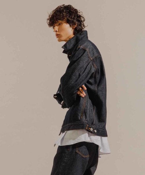 コットンUSA】ビッグシルエット ドライタッチ デニムジャケット/UNISEX 