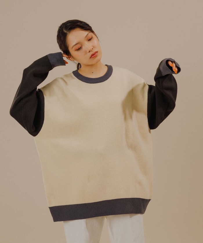 期間限定価格商品 LOGAN/ローガン 別注】Color Block CrewNeck/UNISEX(504151972 ニット/セーター