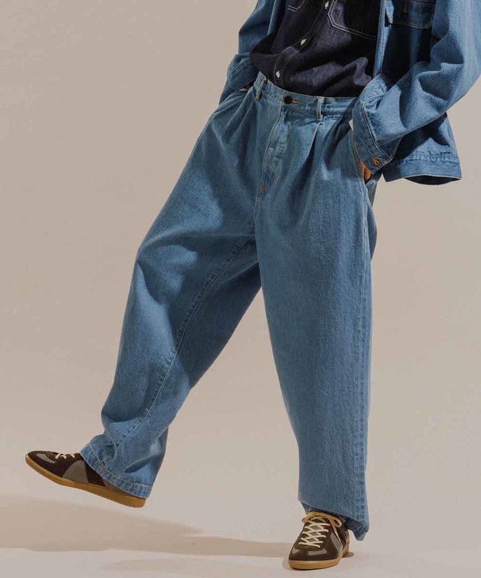 クーポン】ドライタッチ デニムワイドバギーパンツ/UNISEX