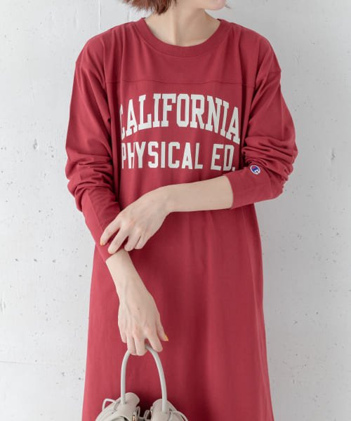 予約 別注 Champion Sonny Label フットボールロゴロンtシャツワンピース アーバンリサーチサニーレーベル Urban Research Sonny Label D Fashion