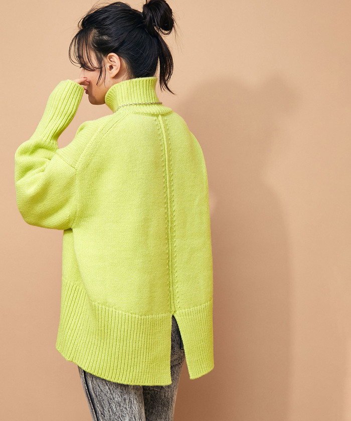 お気に入りの WEB限定】タートルバックスリットニットプルオーバー(504145386 トップス
