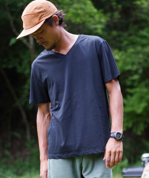 GIORDANO/コットンVネック半袖Tシャツ(504147952) | ジョルダーノ(GIORDANO) - d fashion