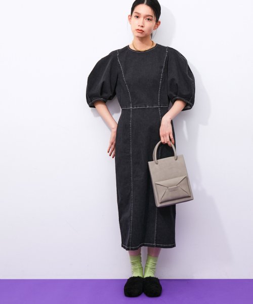 セール 40 Off ラウンドスリーブデニムワンピース アダム エ ロペ Adam Et Rope D Fashion