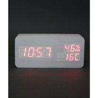 ninon/フロージュ florge 【置き時計】多機能LEDウッドクロック【返品不可商品】/504156970