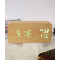 ninon/フロージュ florge 【置き時計】多機能LEDウッドクロック【返品不可商品】/504156970