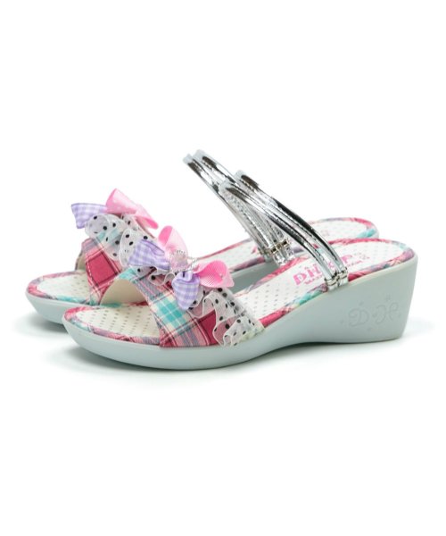 セール50 Off サンダル キッズ ジュニア サンダル 女の子 リボン かわいい つっかけ ウェッジヒール Di 4551 フットプレイス Foot Place D Fashion