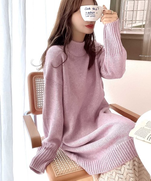 セール ハイネック無地ロング丈ニットワンピース 長袖 クラシカルエルフ Classical Elf D Fashion セール ハイネック無地ロング丈ニットワンピース 長袖 クラシカルエルフ Classical Elf D Fashion
