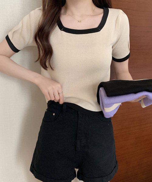 セール 韓国ファッション 新作 サマーニットトップス Uネックtシャツ レディース きれいめ ショート丈トップス ショッピングゴー Shoppinggo D Fashion セール 韓国ファッション 新作 サマーニットトップス Uネックtシャツ レディース きれいめ ショート丈トップス ショッピングゴー Shoppinggo D Fashion