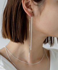 VitaFelice/スネークチェーン3wayロングピアス【aroco/アロコ】 チェーンピアス 2way レディース 二連 シルバーチェーン 夏アクセサリー サマーアクセサリー/504160284