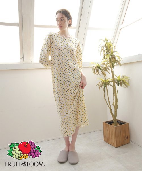 クーポン Ftl ワッフルワンピース7分袖 フルーツオブザルーム Fruit Of The Loom D Fashion