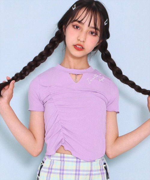 セール ムーンチャーム付メローリブトップス アナップガール Anap Girl D Fashion