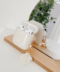 shoppinggo/ショッピングゴー shoppinggo エアーポッズ リボン かわいい エアポッズプロ パールチャーム付き カラビナ付き おしゃれ 傷防止ケース イヤホン アイ/504161951