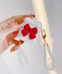 shoppinggo/ショッピングゴー shoppinggo エアーポッズ リボン AirPods1/2 airpodspro かわいい エアポッズプロ パールストラップ チャーム付/504161953