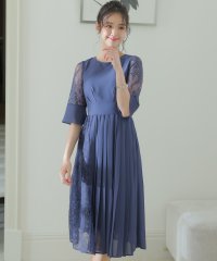 PourVous/アシンメトリープリーツ＆レースドレス 結婚式 ワンピース パーティードレス/504138989