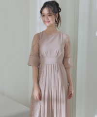 PourVous/アシンメトリープリーツ＆レースドレス 結婚式 ワンピース パーティードレス/504138989