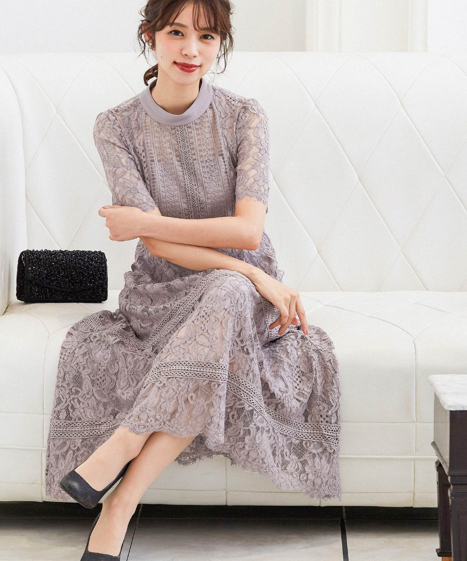 ニアナ niana ケミカルレース×ハシゴレース切り替え 結婚式