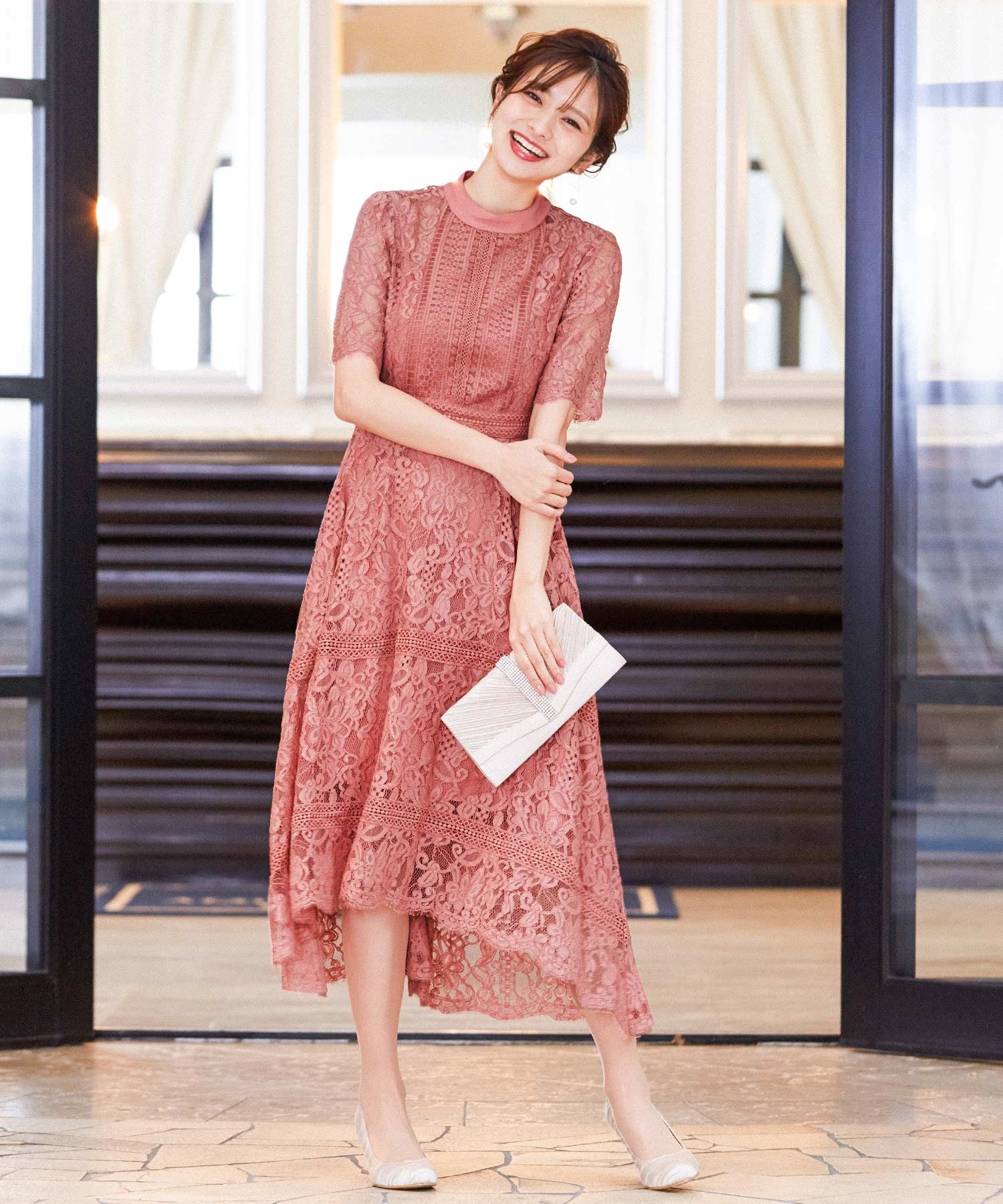 韓国ファッションスカ―フワンピース結婚式二次会お呼ばれドレス
