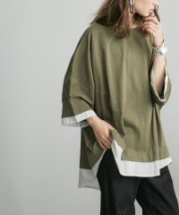 Fashion Letter/これ1枚着るだけで出せる洒落感。 レイヤードカットソー Tシャツ レディース カットソー ビッグシルエット 大きいサイズ M－L LL－3L 4L－5L ゆった/504165365