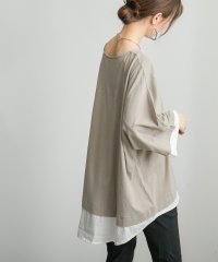 Fashion Letter/これ1枚着るだけで出せる洒落感。 レイヤードカットソー Tシャツ レディース カットソー ビッグシルエット 大きいサイズ M－L LL－3L 4L－5L ゆった/504165365