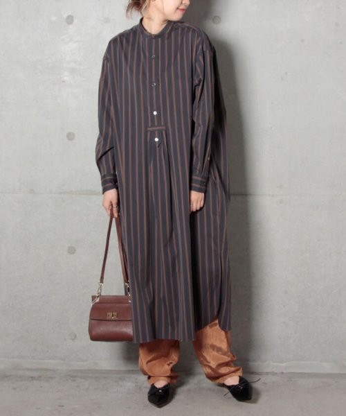 クーポン Web限定 Ticca ティッカ ノーカラータックロングシャツワンピース フレディエミュ Fredy Emue D Fashion