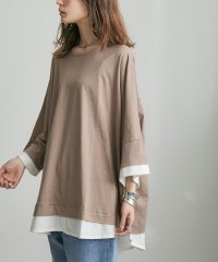 Fashion Letter/これ1枚着るだけで出せる洒落感。 レイヤードカットソー Tシャツ レディース カットソー ビッグシルエット 大きいサイズ M－L LL－3L 4L－5L ゆった/504165365