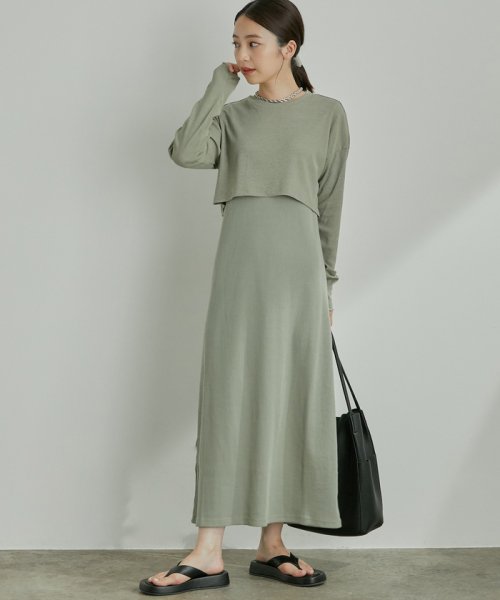 セール15 Off テレコレイヤード風ワンピース ビス Vis D Fashion セール15 Off テレコレイヤード風ワンピース ビス Vis D Fashion