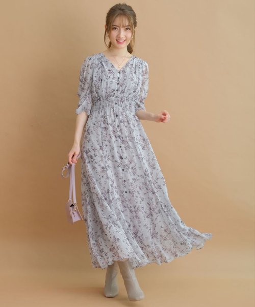 洗えるマチフレアフラワーワンピース アプワイザー リッシェ Apuweiser Riche D Fashion 洗えるマチフレアフラワーワンピース アプワイザー リッシェ Apuweiser Riche D Fashion