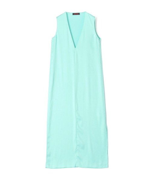 Caban ポリエステルサテン Vネックロングワンピース Caban Caban D Fashion