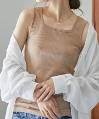 Fashion Letter/タンクトップ レディース インナー tシャツ カットソー タンクトップ ノースリーブ 大きいサイズ M L LL 3L 4L 重ね着 シンプル リブ 無地 スク/504170617