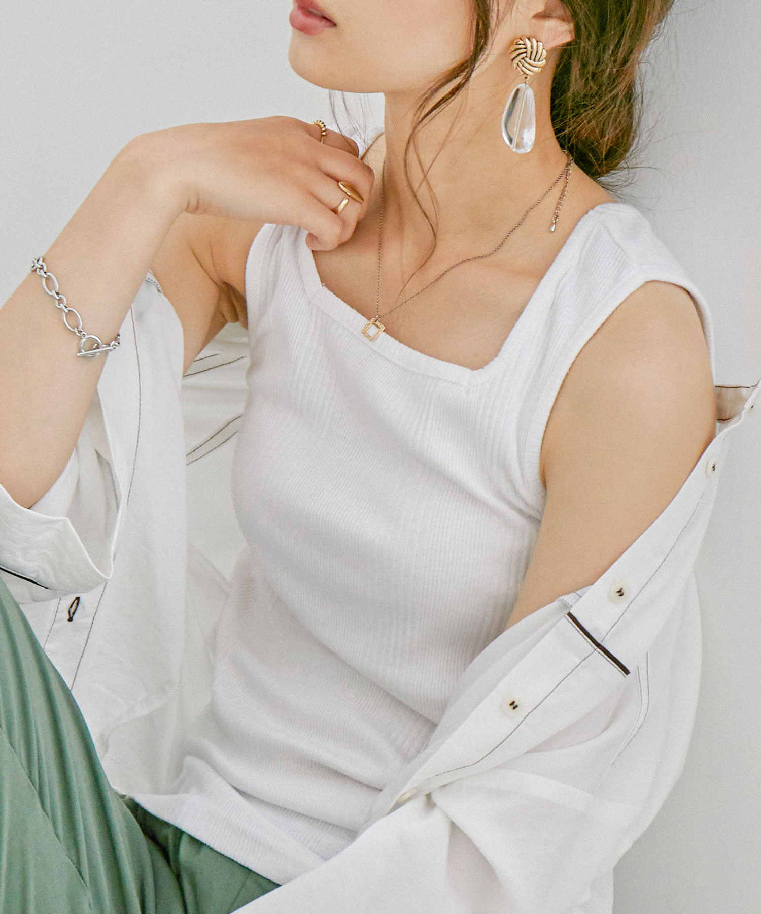 letters レターズ　タンクトップ クーポン】ファッションレター Fashion Letter スクエアネック