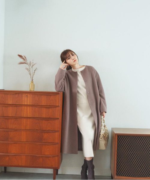 バックボリュームノーカラーコート 504176911 プロポーション ボディドレッシング Proportion Body Dressing D Fashion